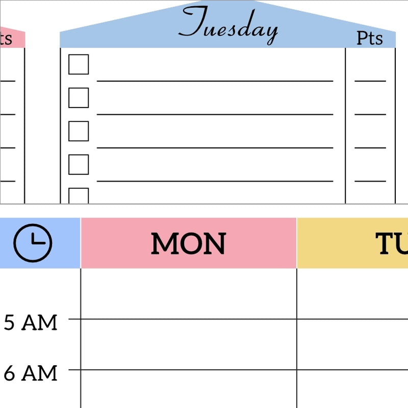 A close-up of two printable planner templates from the Cactus Garden set: the "Gamify Your Tasks" page and the "Daily Schedule" layout.