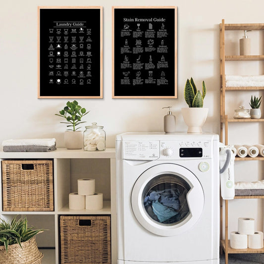 Laundry Care Symbols and Laundry Room Sign Printables, Black Color - image 2
