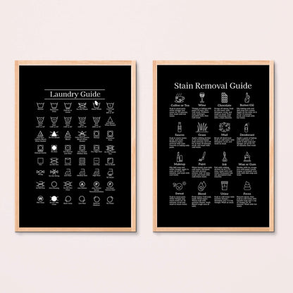Laundry Care Symbols and Laundry Room Sign Printables, Black Color - image 1