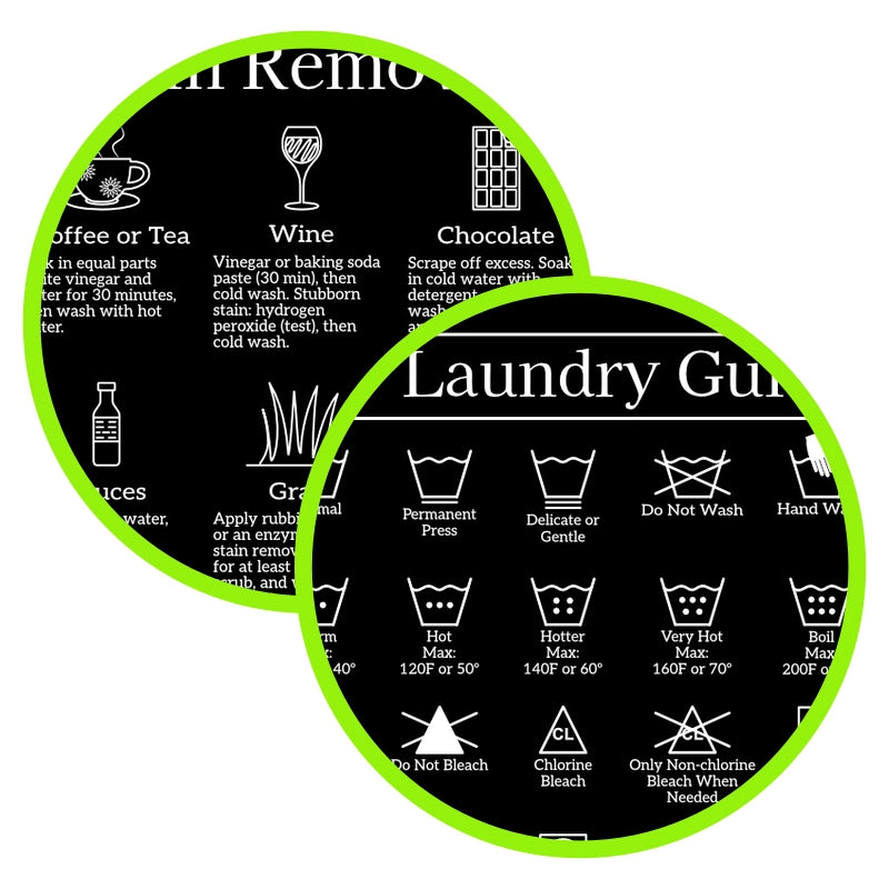 Laundry Care Symbols and Laundry Room Sign Printables, Black Color - zoom of image 9